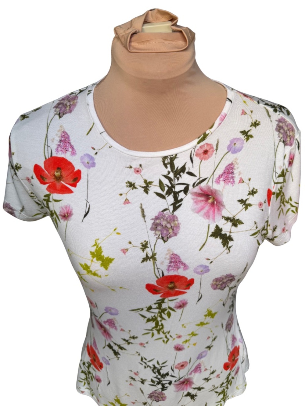 Size 2 (US Size 6) - Ted Baker London - Hedgerow White Floral Fitted Tee - VCG - Picture 7 of 7